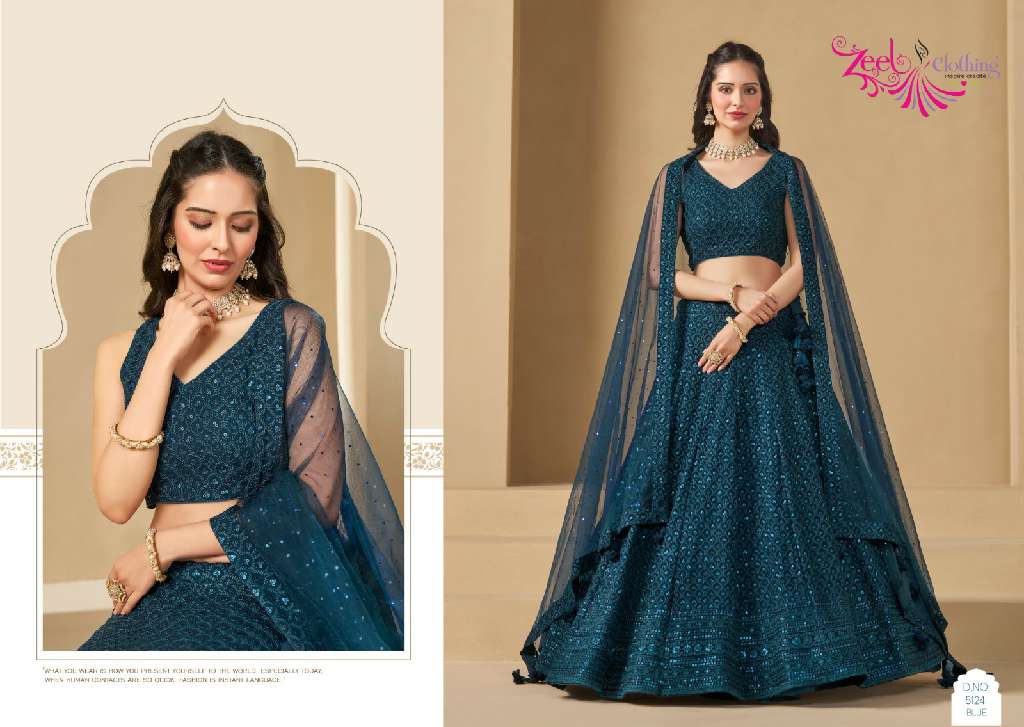 ZEEL CLOTHING PRESENTS D.NO 5124 COLORS WHOLESALE DESIGNER LEHEGAS FOR ANY OCCASIONS