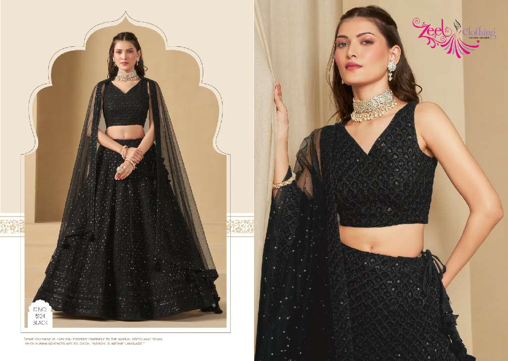 ZEEL CLOTHING PRESENTS D.NO 5124 COLORS WHOLESALE DESIGNER LEHEGAS FOR ANY OCCASIONS