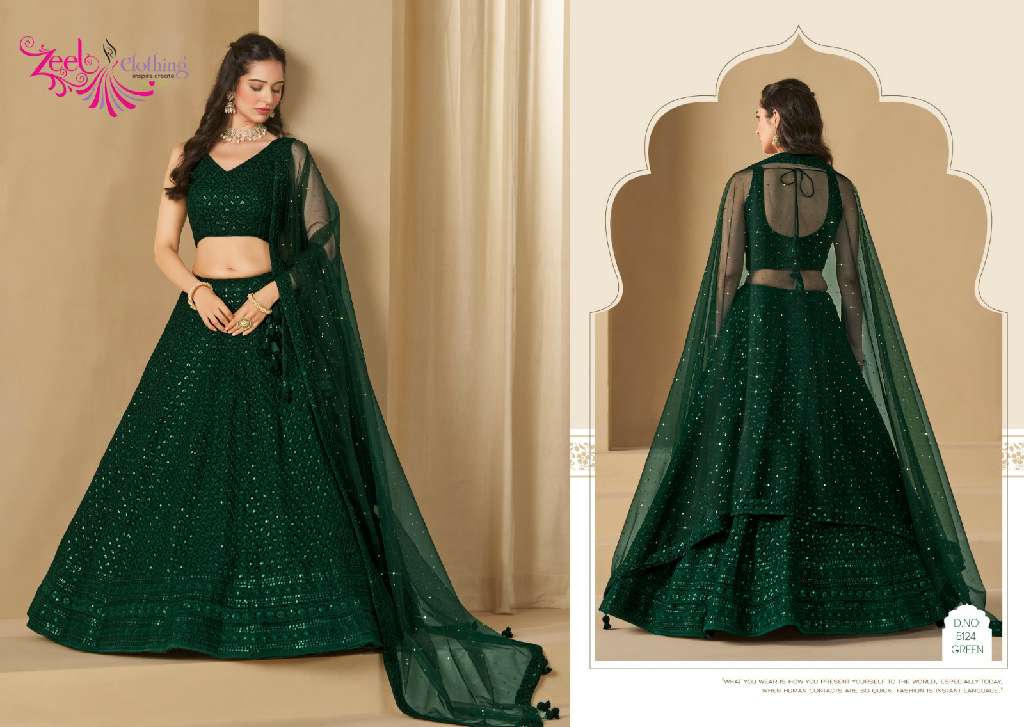 ZEEL CLOTHING PRESENTS D.NO 5124 COLORS WHOLESALE DESIGNER LEHEGAS FOR ANY OCCASIONS