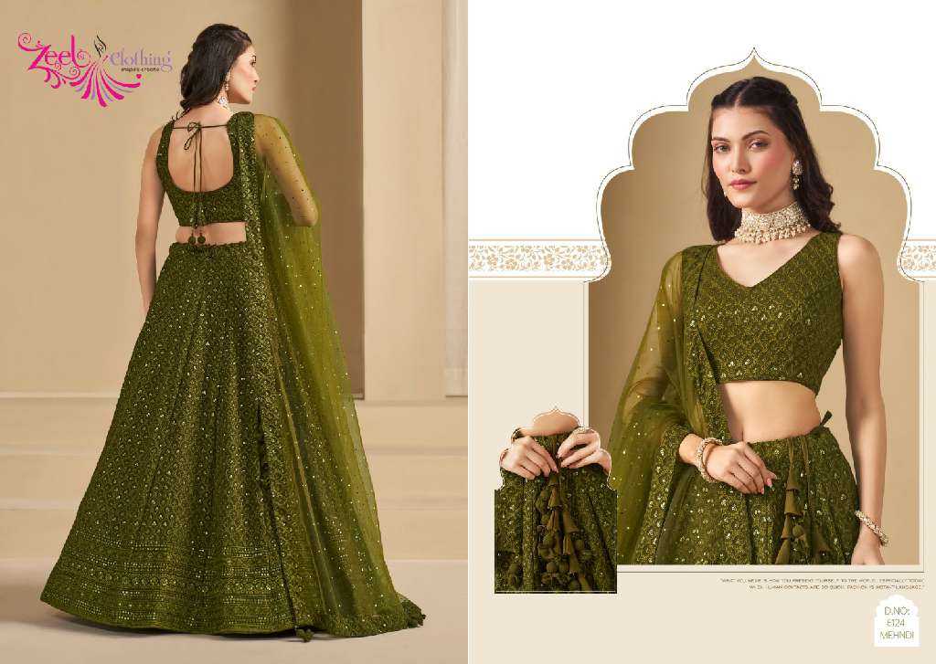 ZEEL CLOTHING PRESENTS D.NO 5124 COLORS WHOLESALE DESIGNER LEHEGAS FOR ANY OCCASIONS