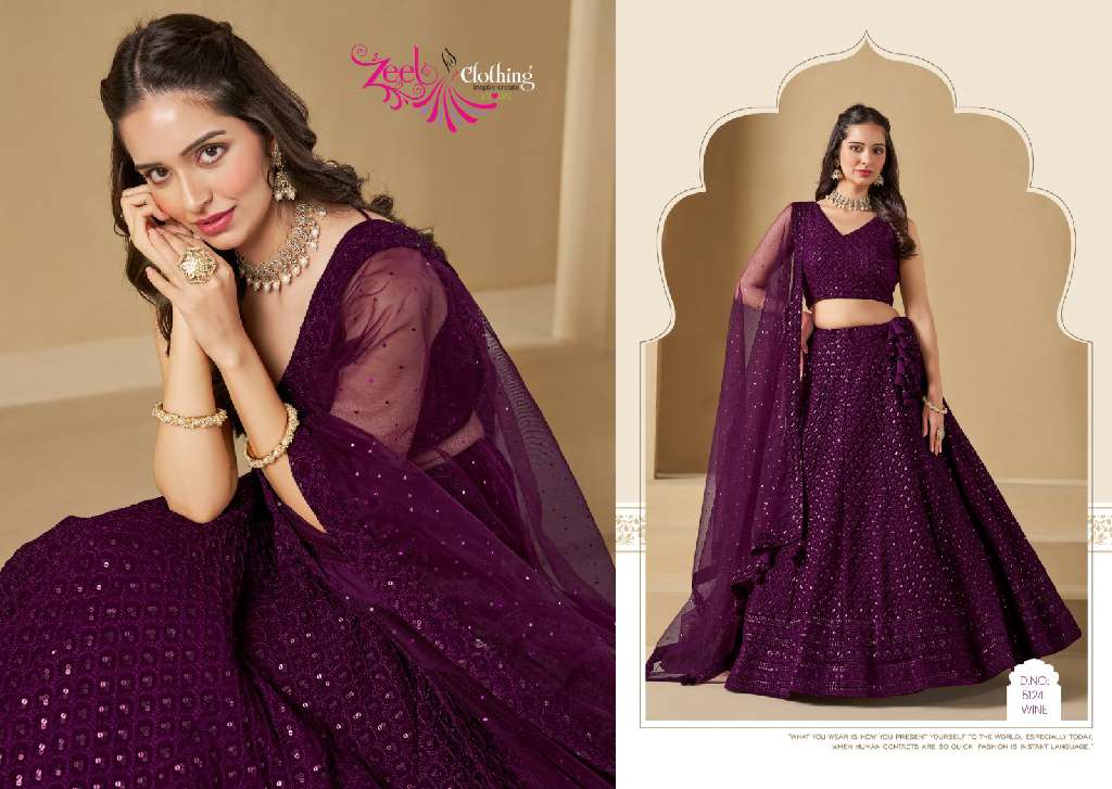 ZEEL CLOTHING PRESENTS D.NO 5124 COLORS WHOLESALE DESIGNER LEHEGAS FOR ANY OCCASIONS