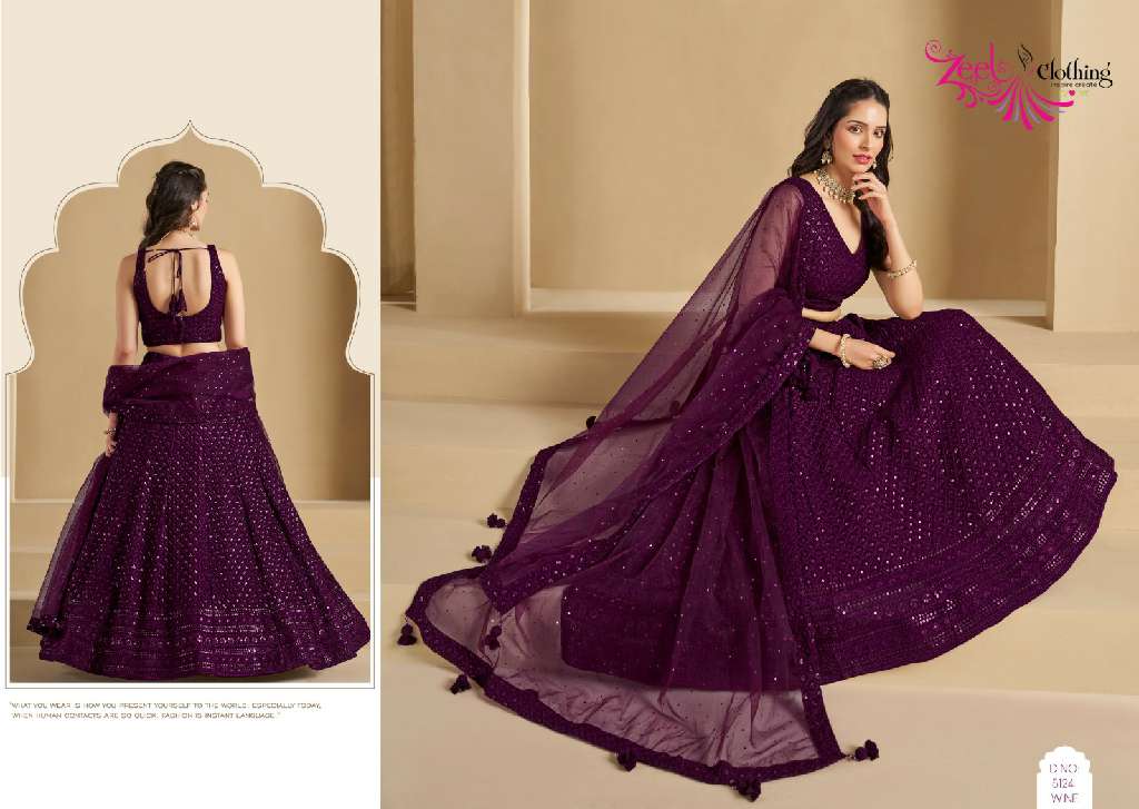 ZEEL CLOTHING PRESENTS D.NO 5124 COLORS WHOLESALE DESIGNER LEHEGAS FOR ANY OCCASIONS