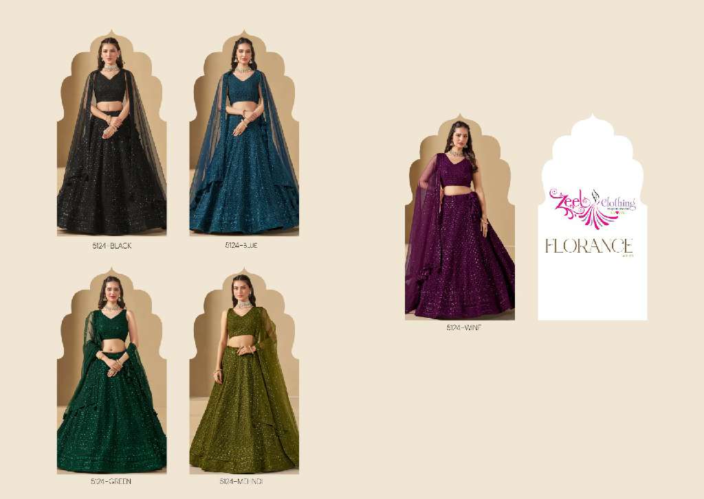ZEEL CLOTHING PRESENTS D.NO 5124 COLORS WHOLESALE DESIGNER LEHEGAS FOR ANY OCCASIONS