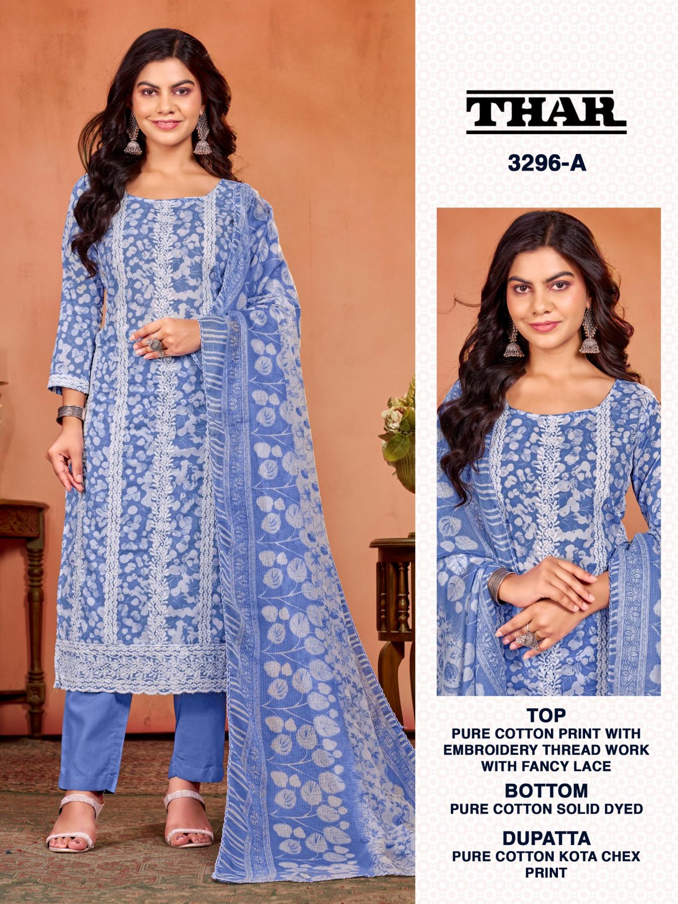THAR 3296 BY BIPSON PRINTS COTTON CASUAL WEAR SALWAR KAMEEZ