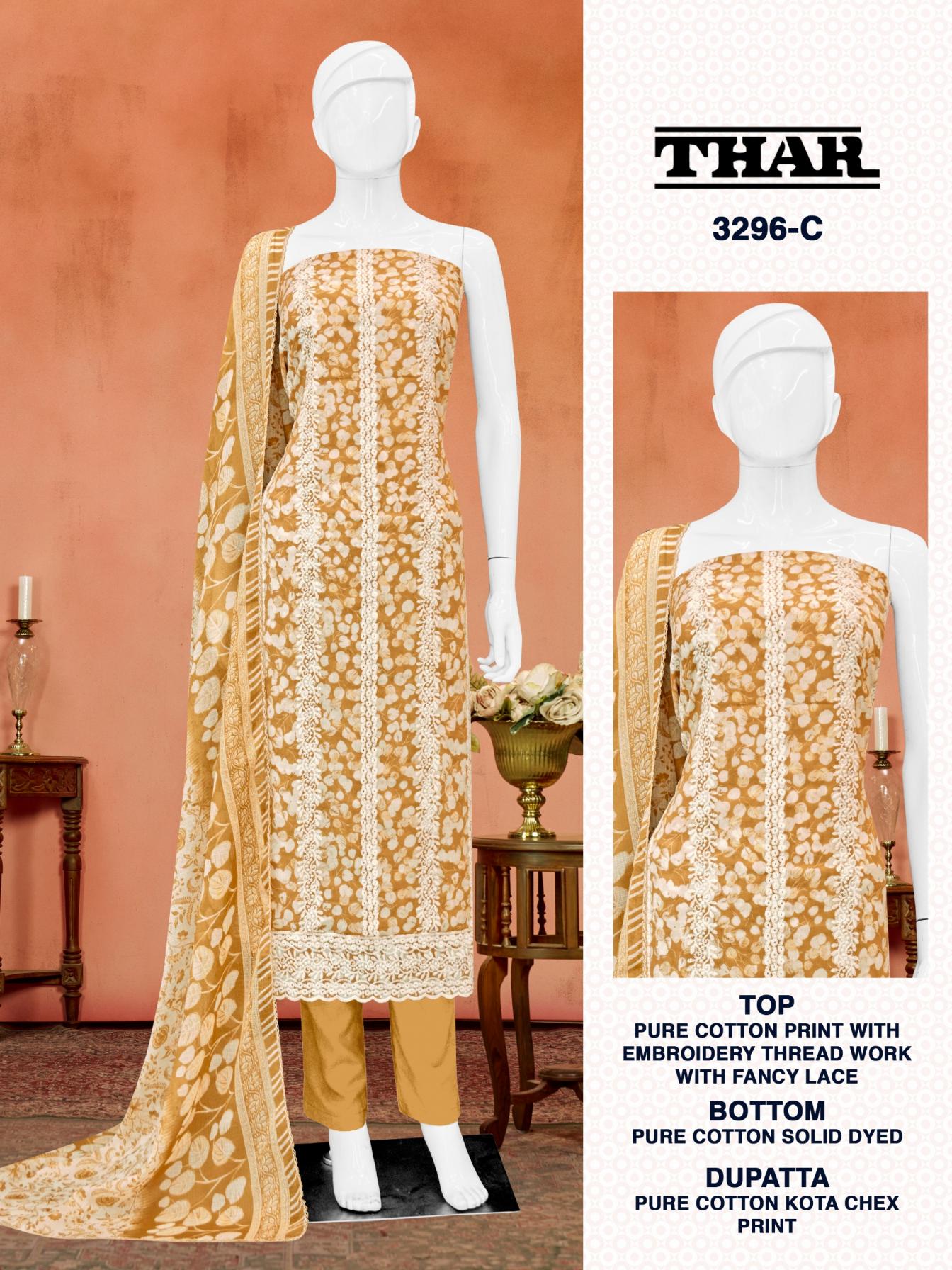 THAR 3296 BY BIPSON PRINTS COTTON CASUAL WEAR SALWAR KAMEEZ