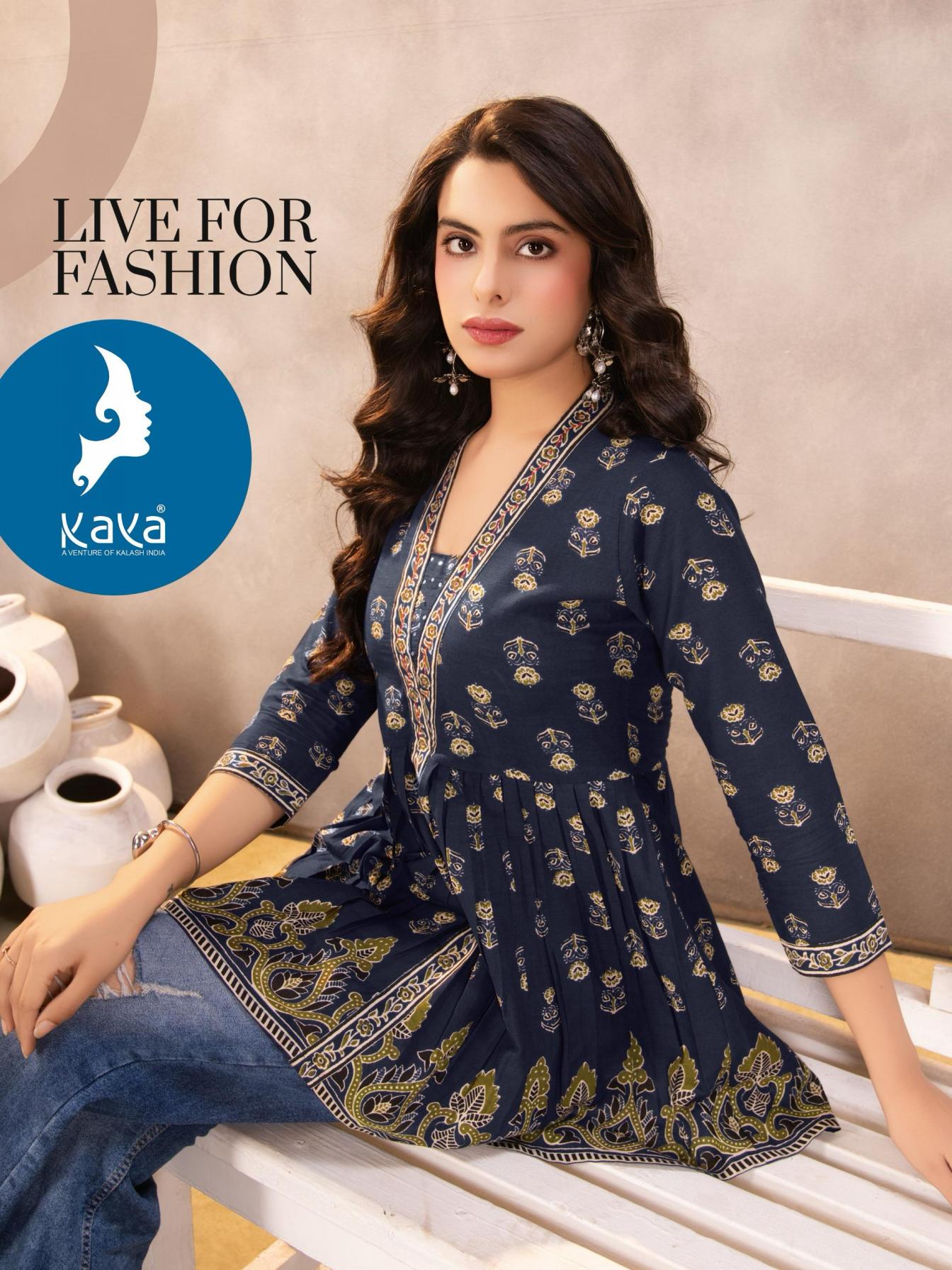AAYU BY KAYA COTTON PRINT READYMADE CLASSIC LOOK WESTERN TOPS