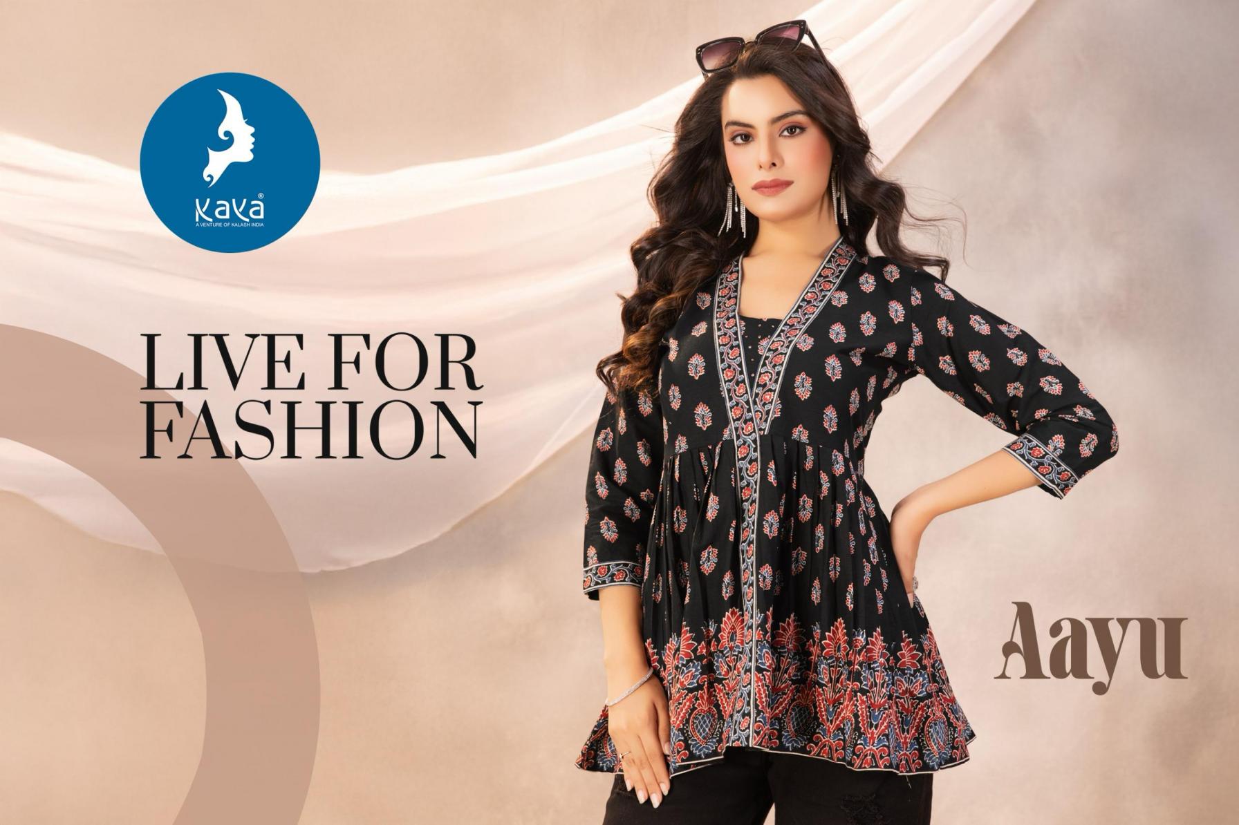 AAYU BY KAYA COTTON PRINT READYMADE CLASSIC LOOK WESTERN TOPS
