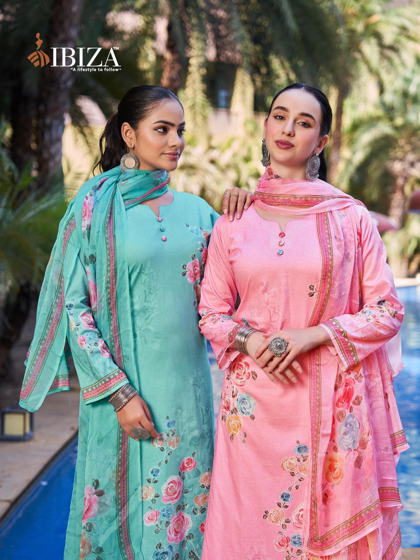 HILL QUEEN BY IBIZA LAWN COTTON ATTRACTIVE LOOK DRESS MATERIAL