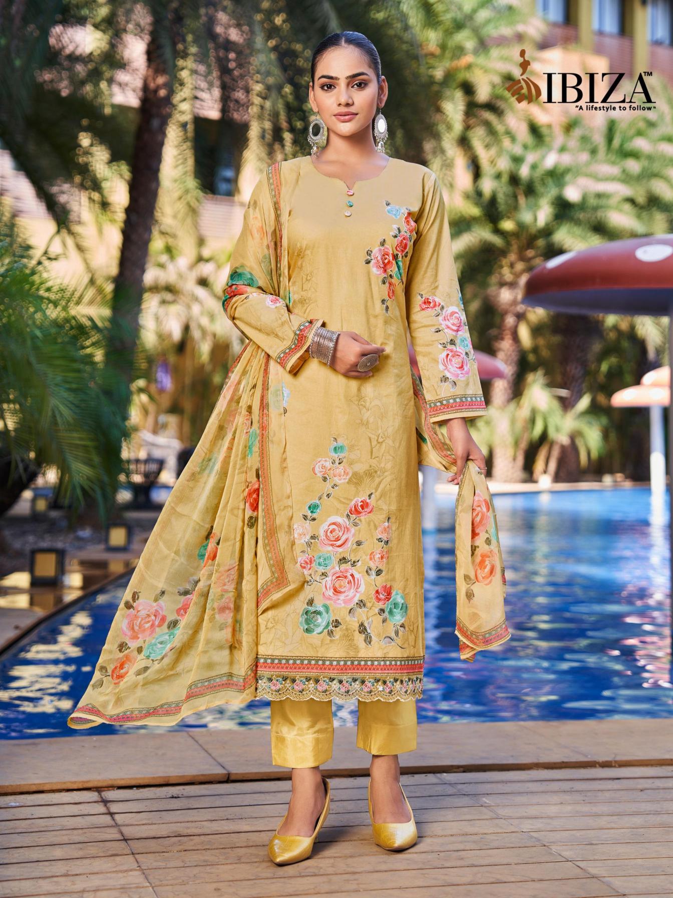 HILL QUEEN BY IBIZA LAWN COTTON ATTRACTIVE LOOK DRESS MATERIAL