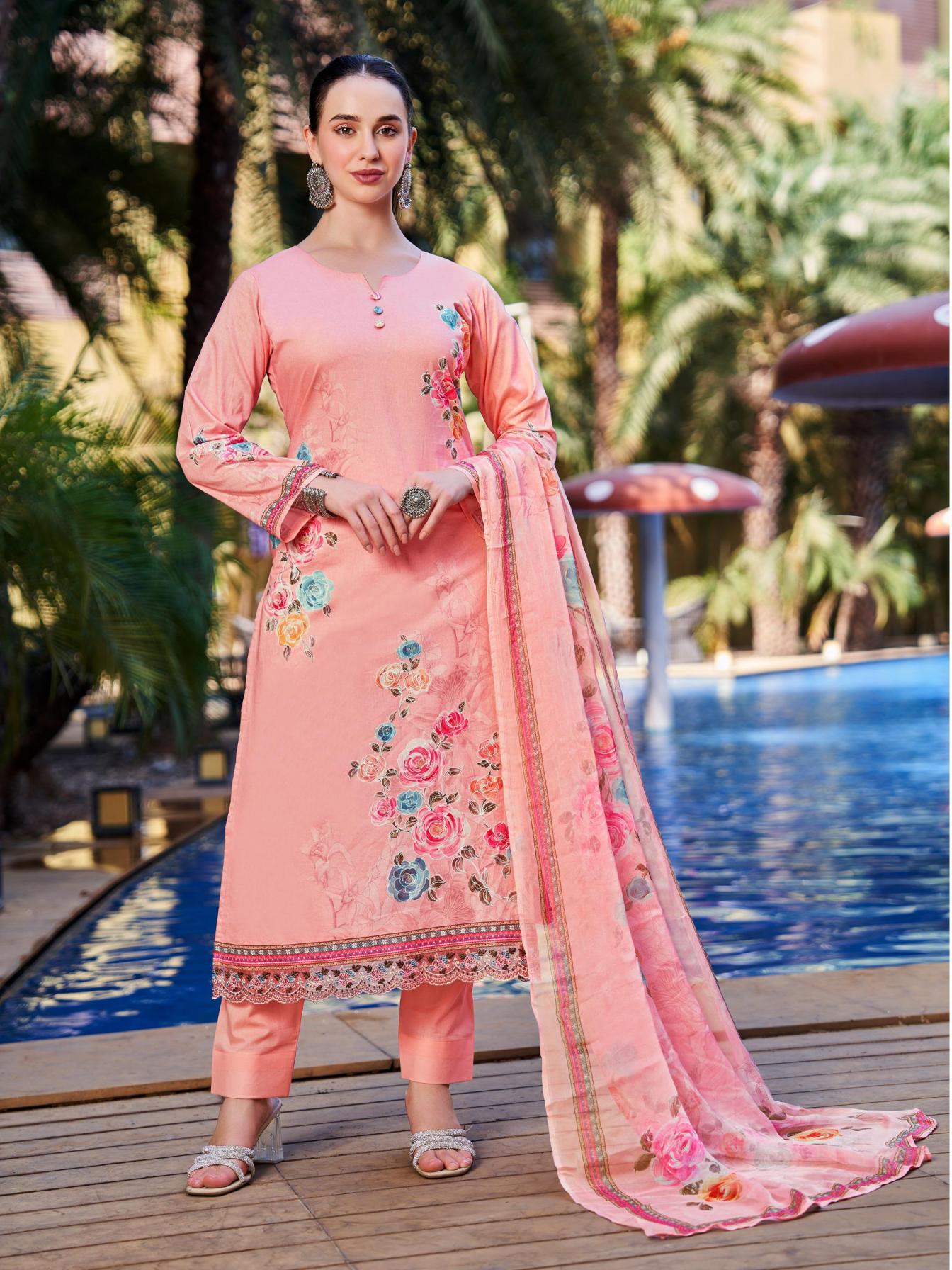 HILL QUEEN BY IBIZA LAWN COTTON ATTRACTIVE LOOK DRESS MATERIAL