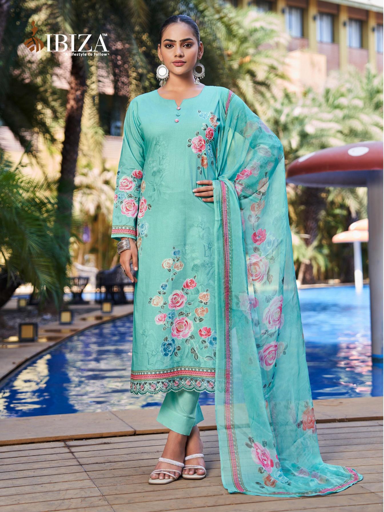 HILL QUEEN BY IBIZA LAWN COTTON ATTRACTIVE LOOK DRESS MATERIAL