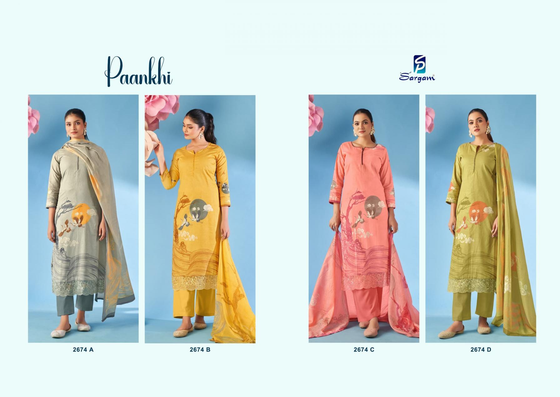 PAANKHI BY SARGAM CAMBRIC PRINT HIT DESIGN UNSTITCH SALWAR KAMEEZ