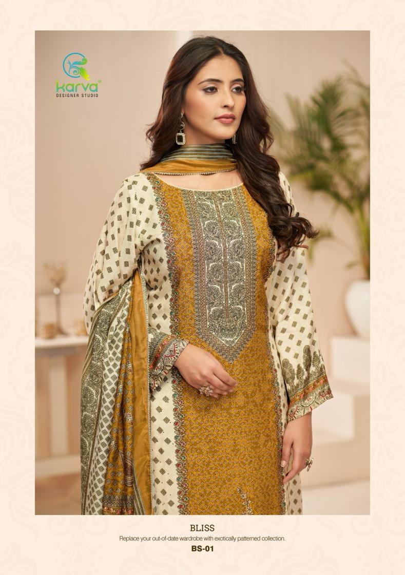 KARVA DESIGNER BLISS VISCOSE MUSLIN AMAZING SUIT FOR WOMENS