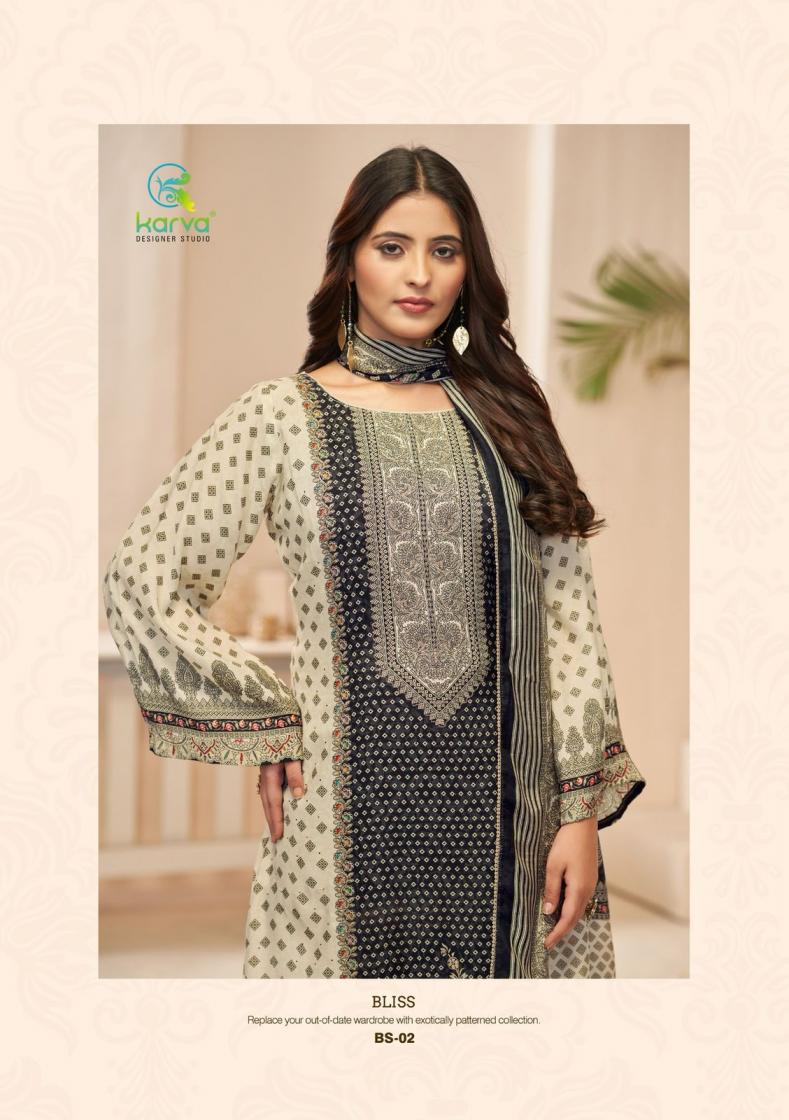 KARVA DESIGNER BLISS VISCOSE MUSLIN AMAZING SUIT FOR WOMENS