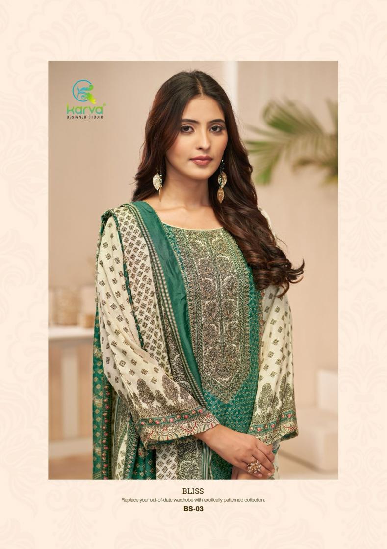 KARVA DESIGNER BLISS VISCOSE MUSLIN AMAZING SUIT FOR WOMENS