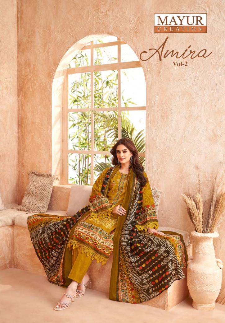 MAYUR LAUNCH AMIRA VOL 2 COTTON UNSTITCH FANCY PAKISTANI SALWAR SUIT