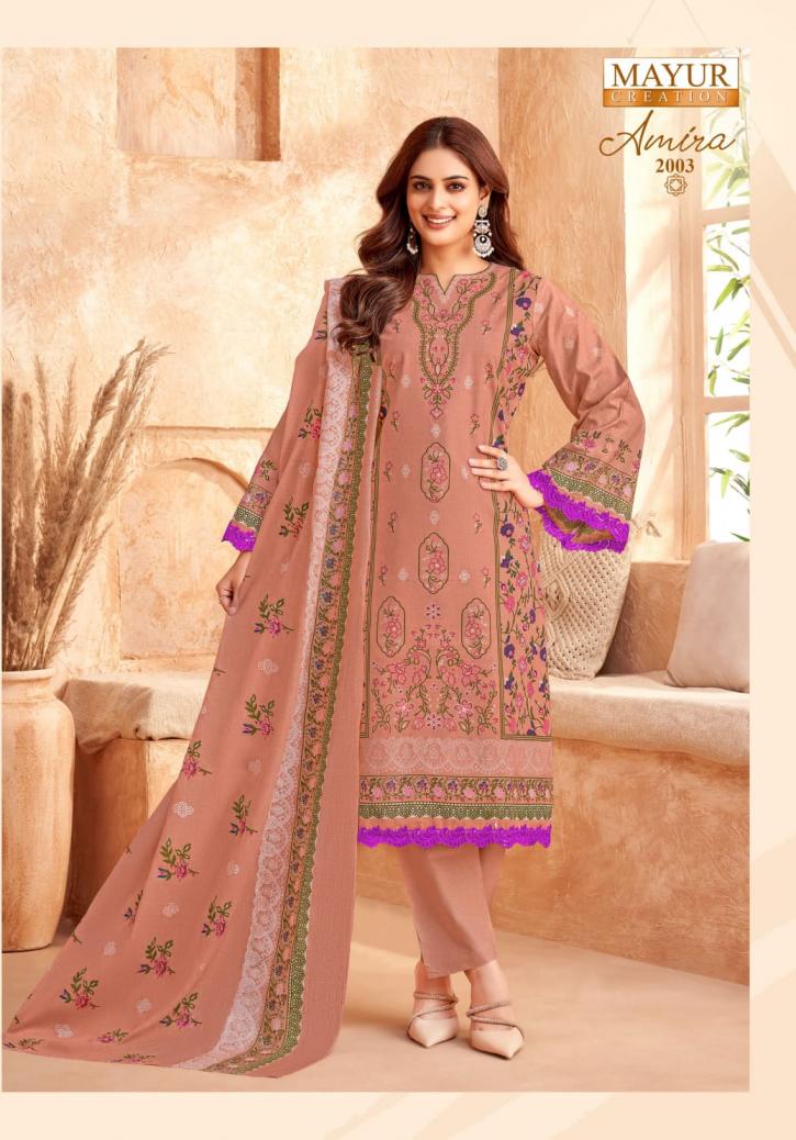 MAYUR LAUNCH AMIRA VOL 2 COTTON UNSTITCH FANCY PAKISTANI SALWAR SUIT