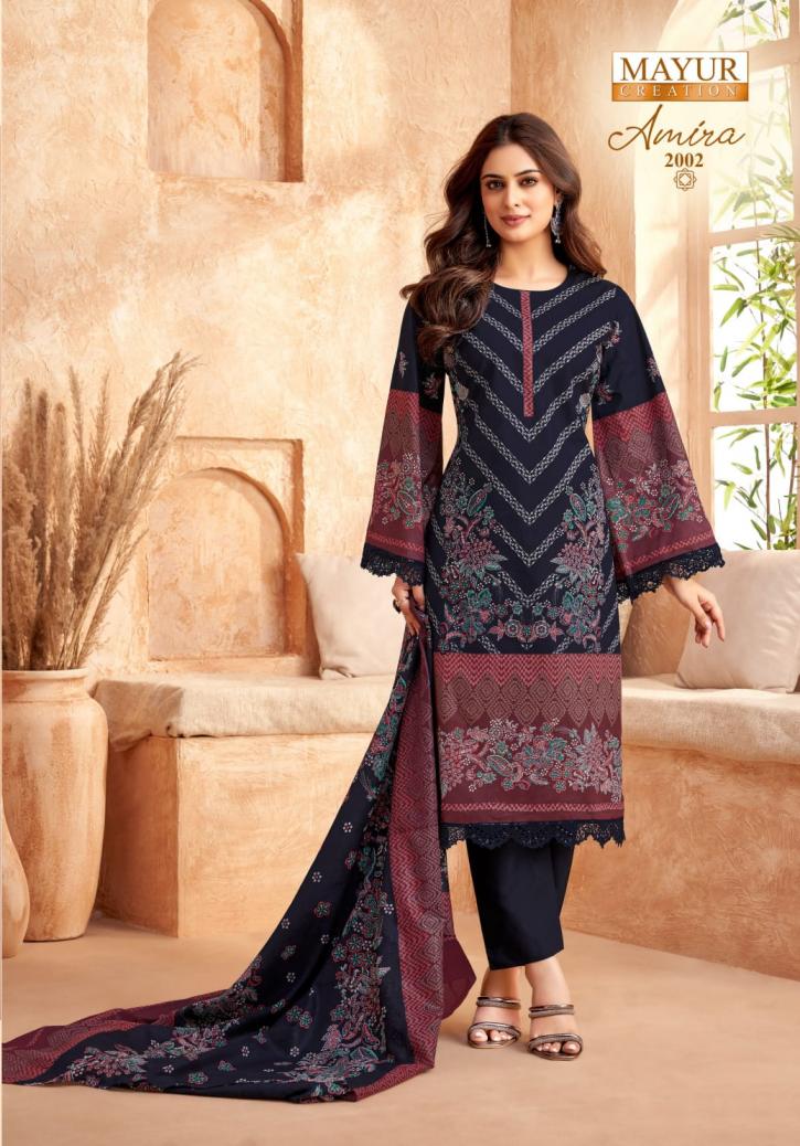 MAYUR LAUNCH AMIRA VOL 2 COTTON UNSTITCH FANCY PAKISTANI SALWAR SUIT