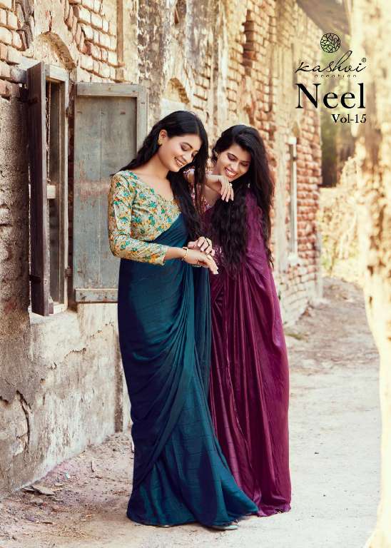 KASHVI CREATION NEEL VOL 17 FANCY LOOK MONO SATIN SAREE FOR WOME