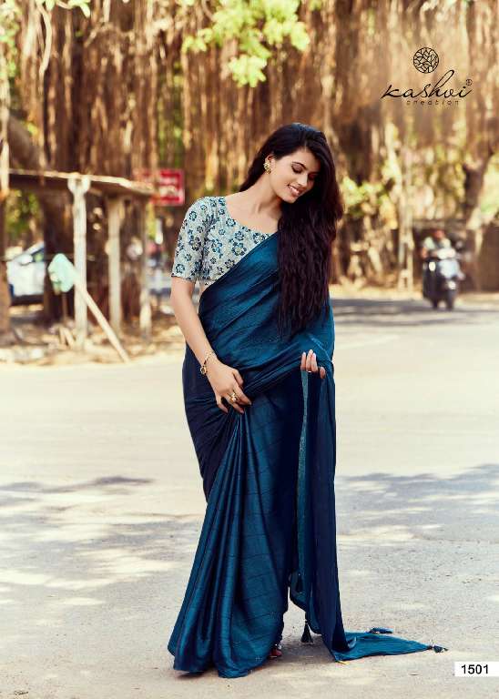 KASHVI CREATION NEEL VOL 17 FANCY LOOK MONO SATIN SAREE FOR WOME