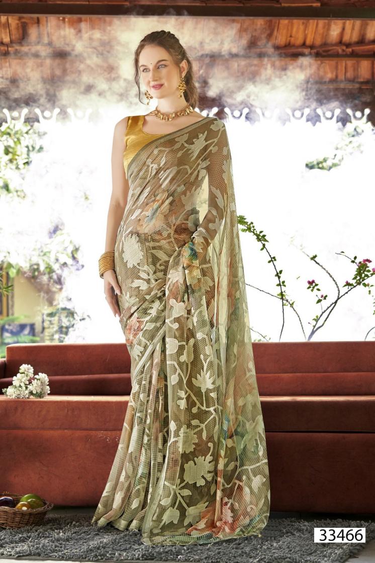 VALLABHI PRINTS LAUCH MRITANSHI VOL 2 SUPER LOOK FLORAL BRASSO SAREE