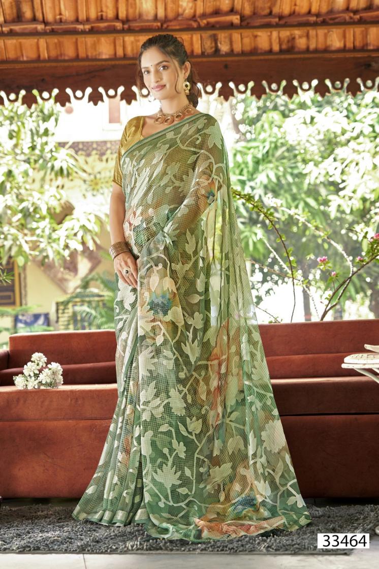 VALLABHI PRINTS LAUCH MRITANSHI VOL 2 SUPER LOOK FLORAL BRASSO SAREE