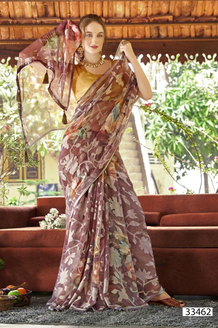 VALLABHI PRINTS LAUCH MRITANSHI VOL 2 SUPER LOOK FLORAL BRASSO SAREE