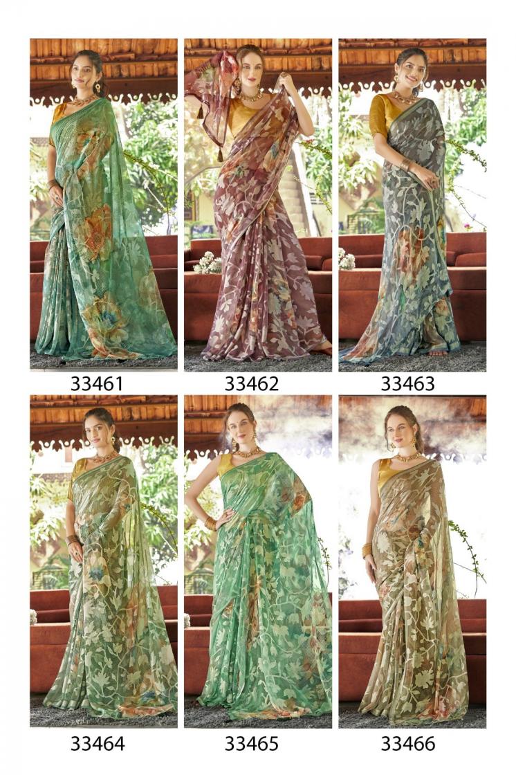 VALLABHI PRINTS LAUCH MRITANSHI VOL 2 SUPER LOOK FLORAL BRASSO SAREE