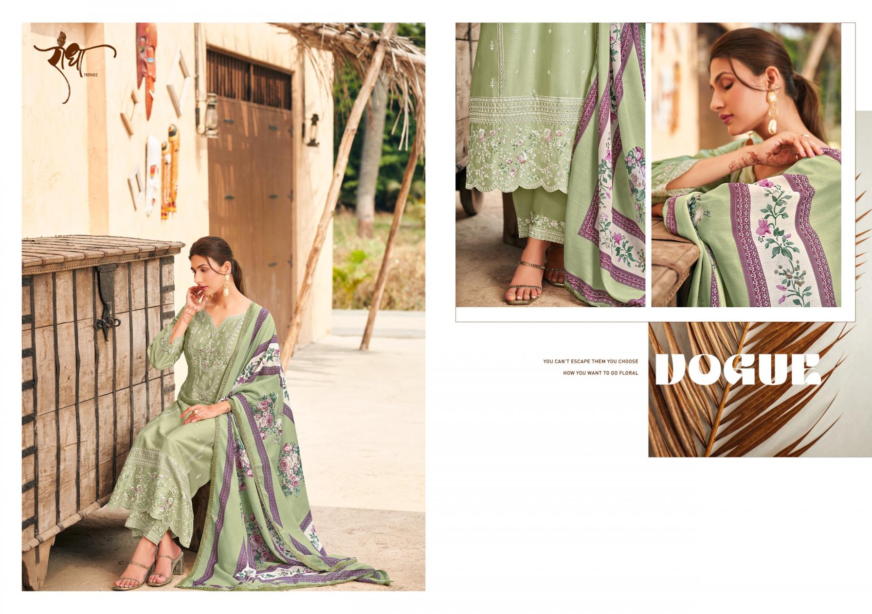 RADHA TRENDZ PRESENTS ROSY WHOLESALE DESIGNER FREE SIZE STITCH CLASSIC SUITS