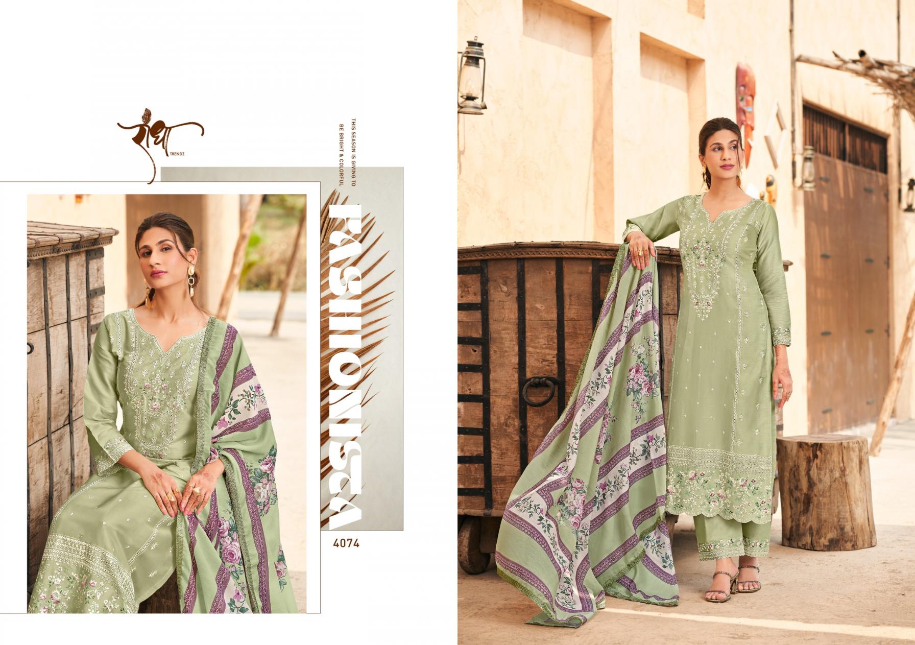 RADHA TRENDZ PRESENTS ROSY WHOLESALE DESIGNER FREE SIZE STITCH CLASSIC SUITS
