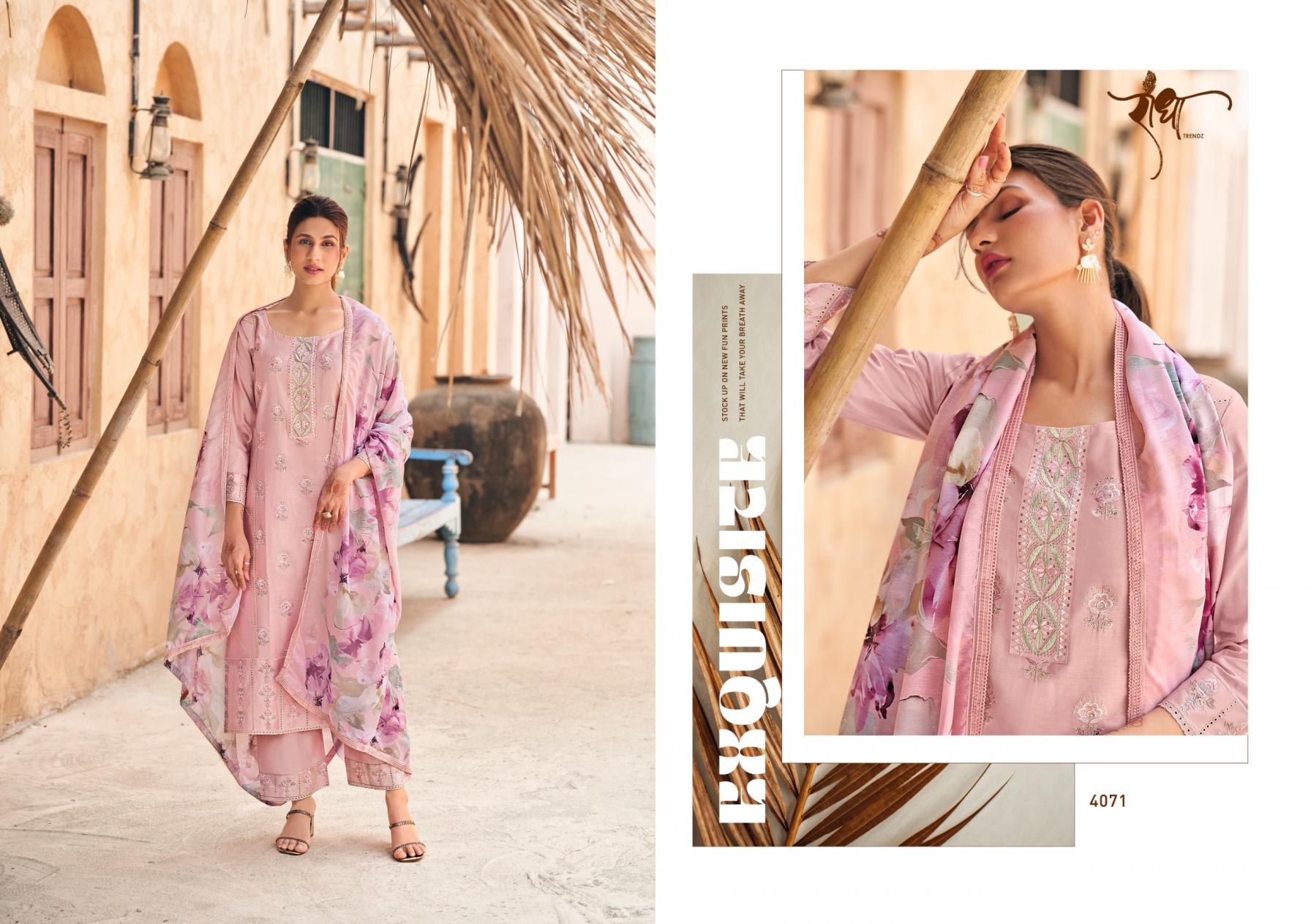 RADHA TRENDZ PRESENTS ROSY WHOLESALE DESIGNER FREE SIZE STITCH CLASSIC SUITS