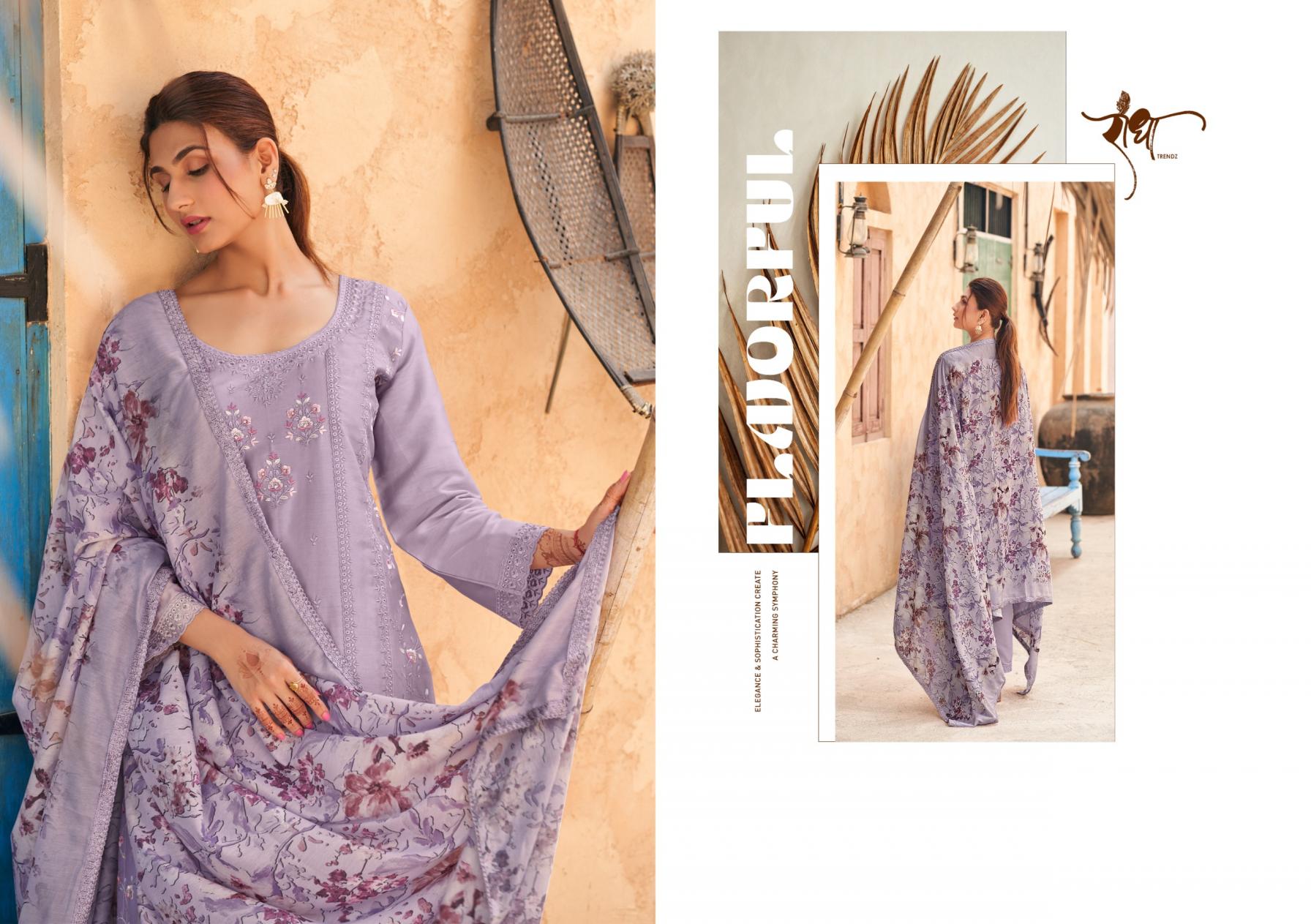 RADHA TRENDZ PRESENTS ROSY WHOLESALE DESIGNER FREE SIZE STITCH CLASSIC SUITS