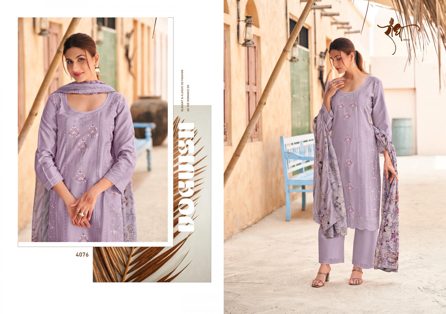 RADHA TRENDZ PRESENTS ROSY WHOLESALE DESIGNER FREE SIZE STITCH CLASSIC SUITS