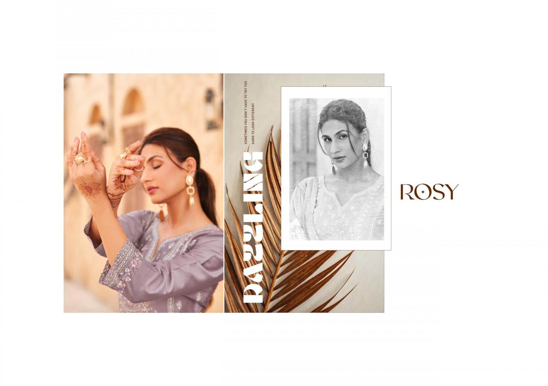 RADHA TRENDZ PRESENTS ROSY WHOLESALE DESIGNER FREE SIZE STITCH CLASSIC SUITS