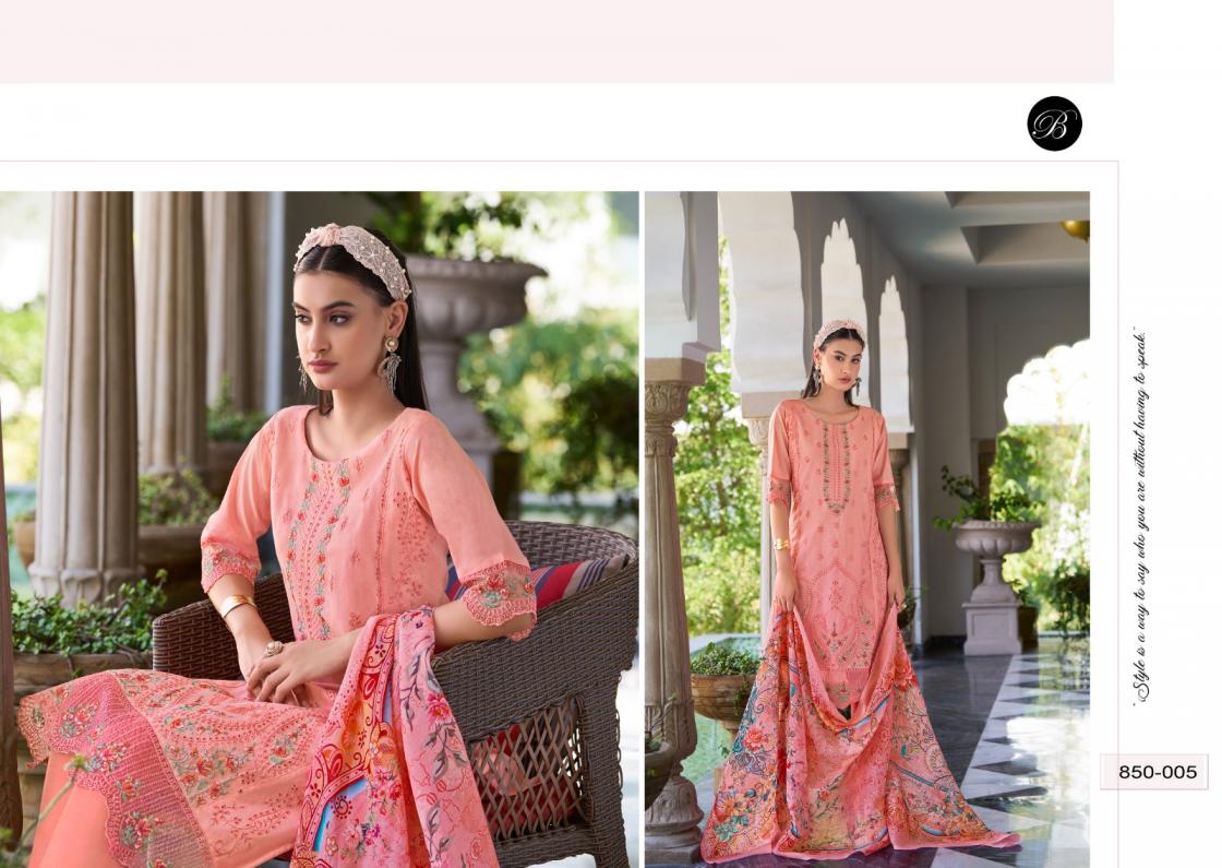 BELLIZA DESIGNER STUDIO PRESENT ZOYA VOL 2 COTTON DAMAN WORK DESIGNER DRESS MATERIAL