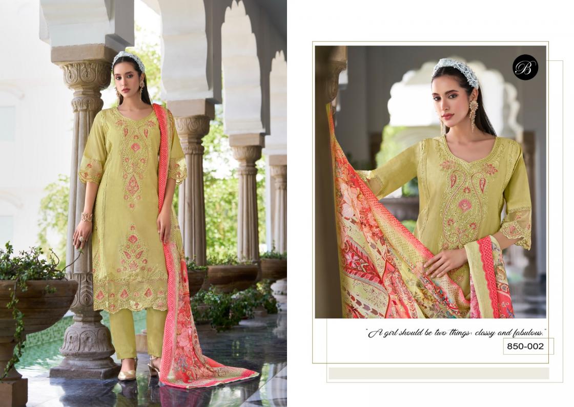 BELLIZA DESIGNER STUDIO PRESENT ZOYA VOL 2 COTTON DAMAN WORK DESIGNER DRESS MATERIAL