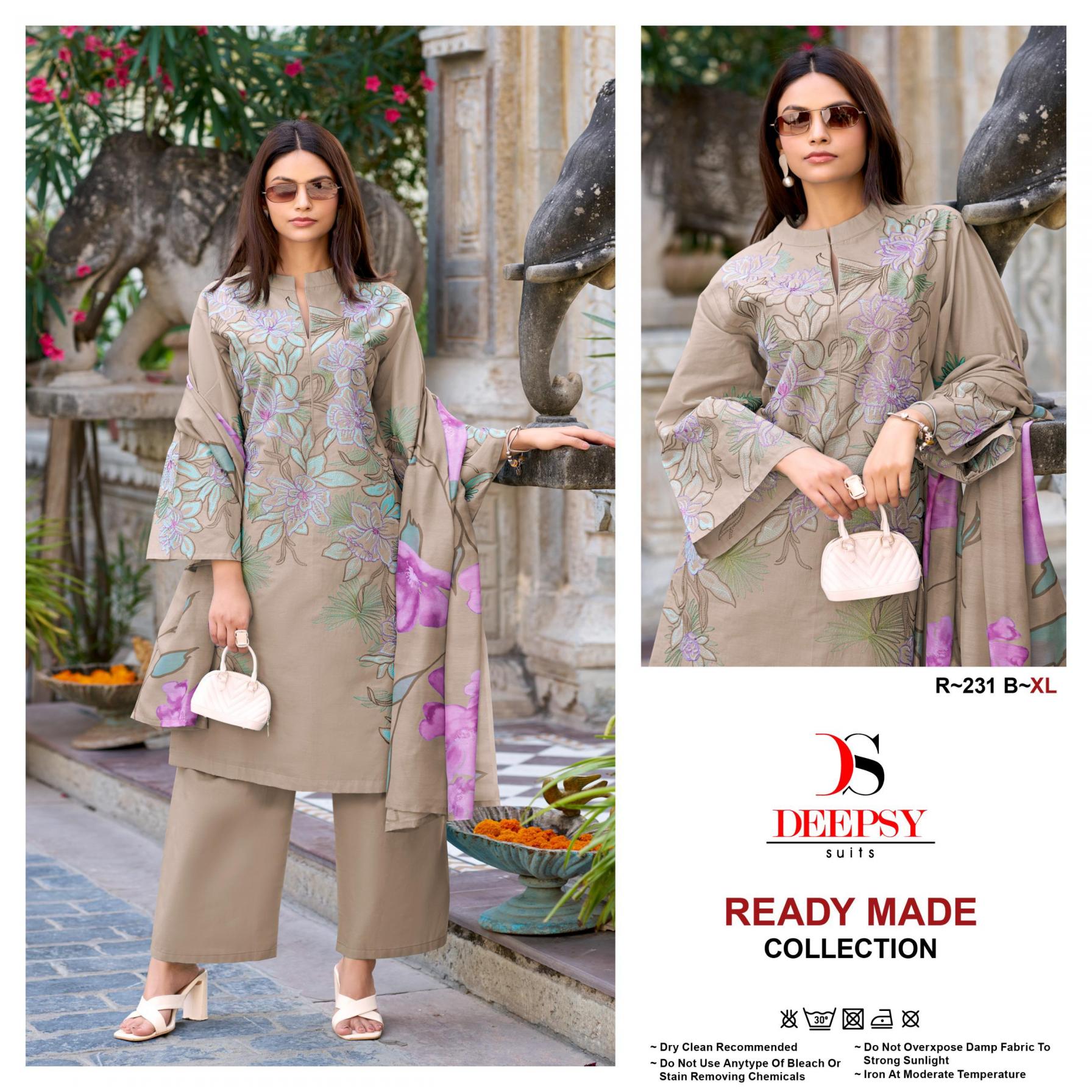 DEEPSY SUITS PRESENT R-231 COTTON BEAUTIFUL KURTI, BOTTOM WITH DUPATTA