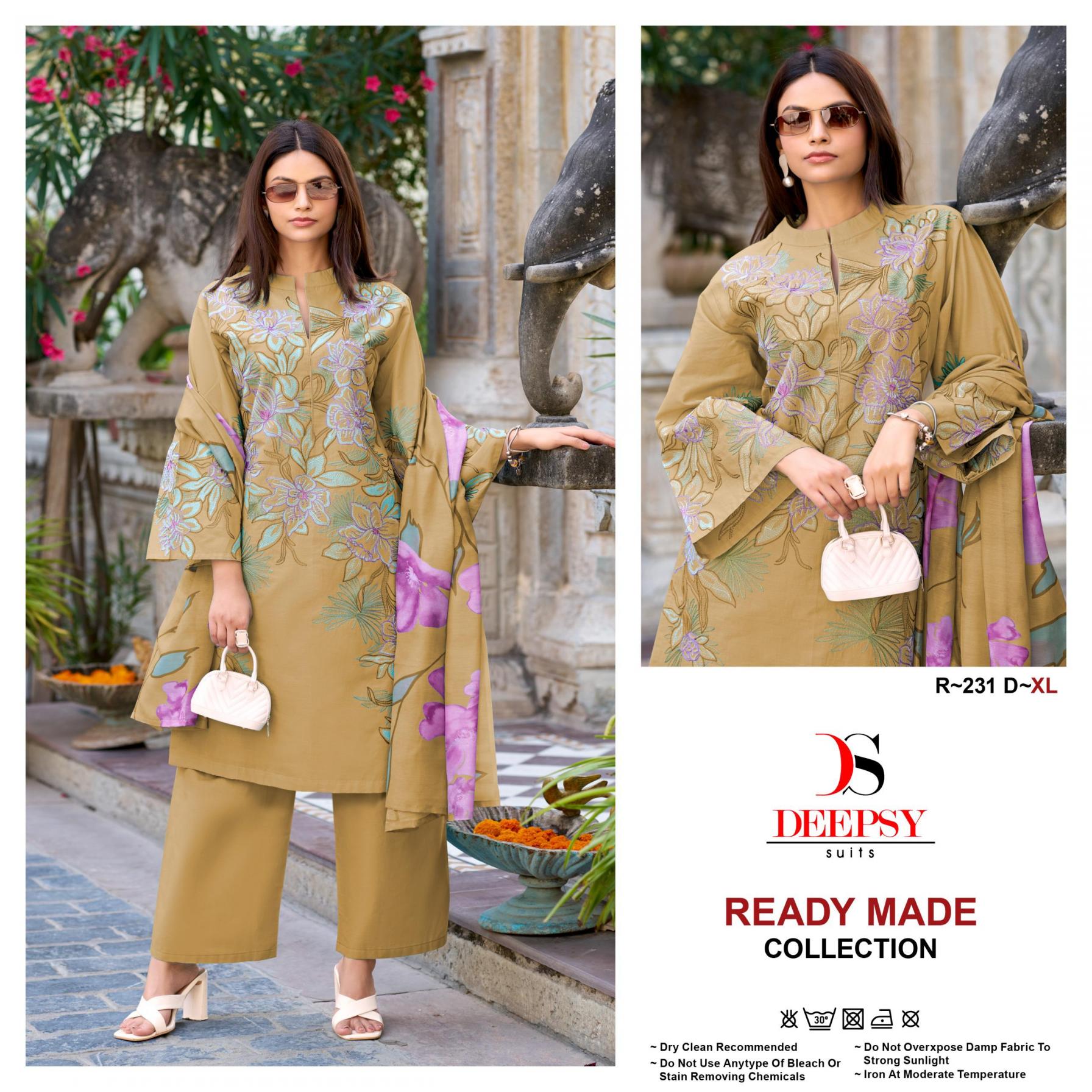 DEEPSY SUITS PRESENT R-231 COTTON BEAUTIFUL KURTI, BOTTOM WITH DUPATTA