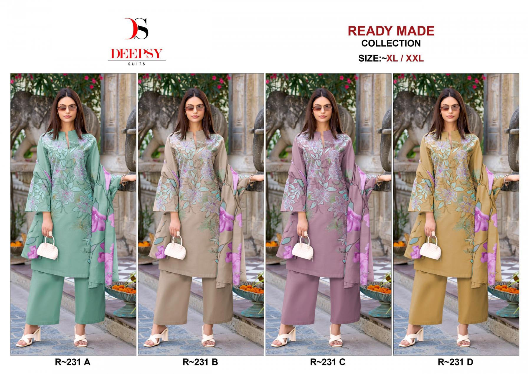 DEEPSY SUITS PRESENT R-231 COTTON BEAUTIFUL KURTI, BOTTOM WITH DUPATTA