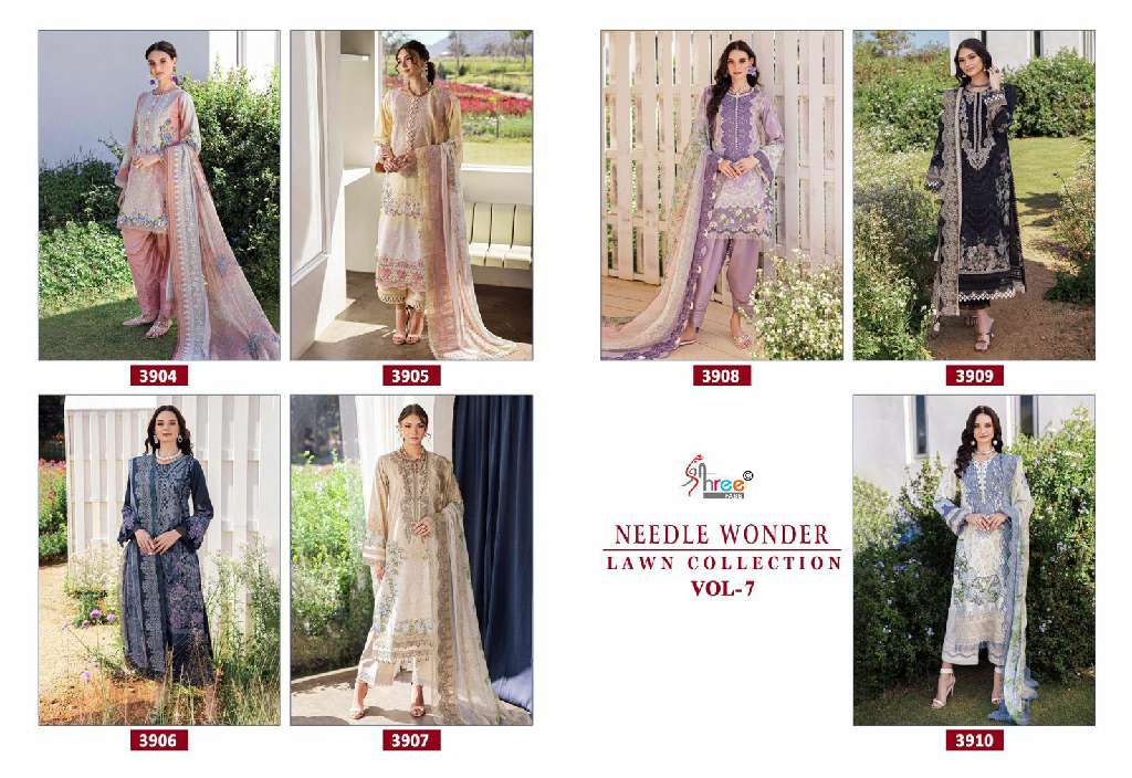 Shree Fabs Needle Wonder Lawn Collection Vol-7 Wholesale Indian Pakistani Suits