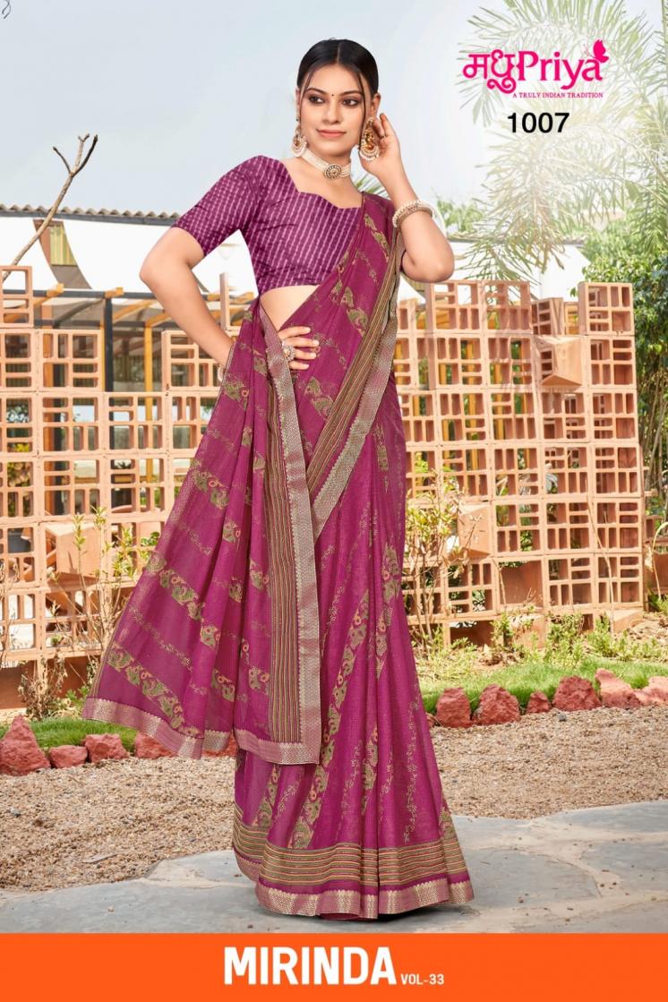 MADHUPRIYA PRESENT MIRINDA VOL 33 STYLISH LOOK PRINTED SAREE
