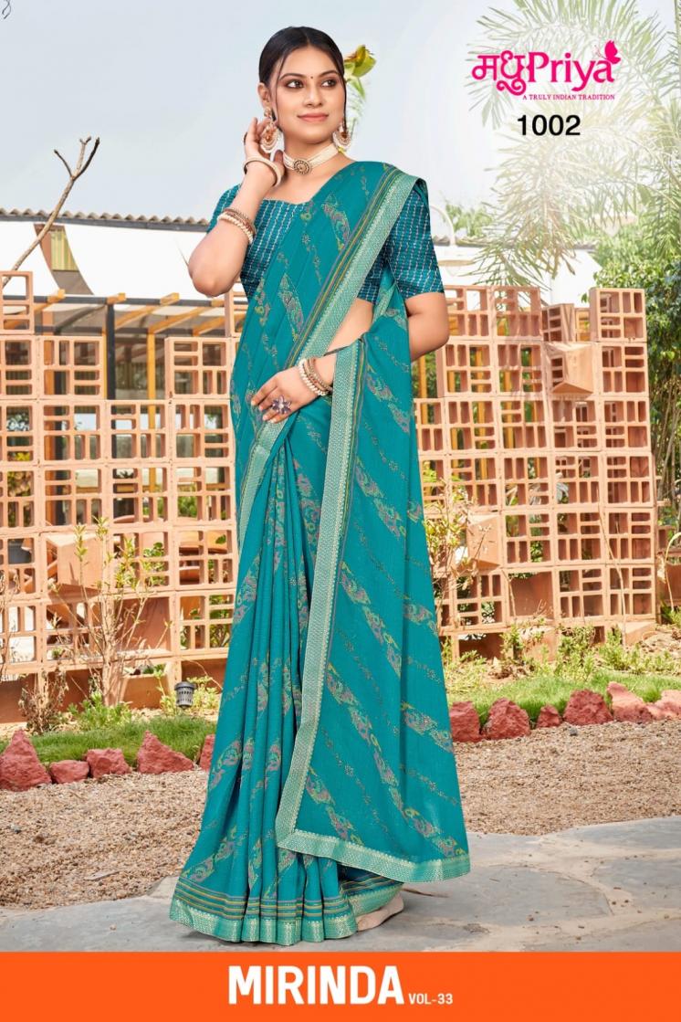MADHUPRIYA PRESENT MIRINDA VOL 33 STYLISH LOOK PRINTED SAREE