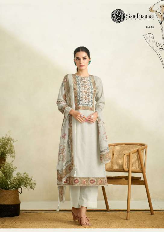SADHANA LAUNCH RAABTA WHOLESALE PURE LAWN COTTON WITH FANCY HANDWORK DESIGNER SUITS