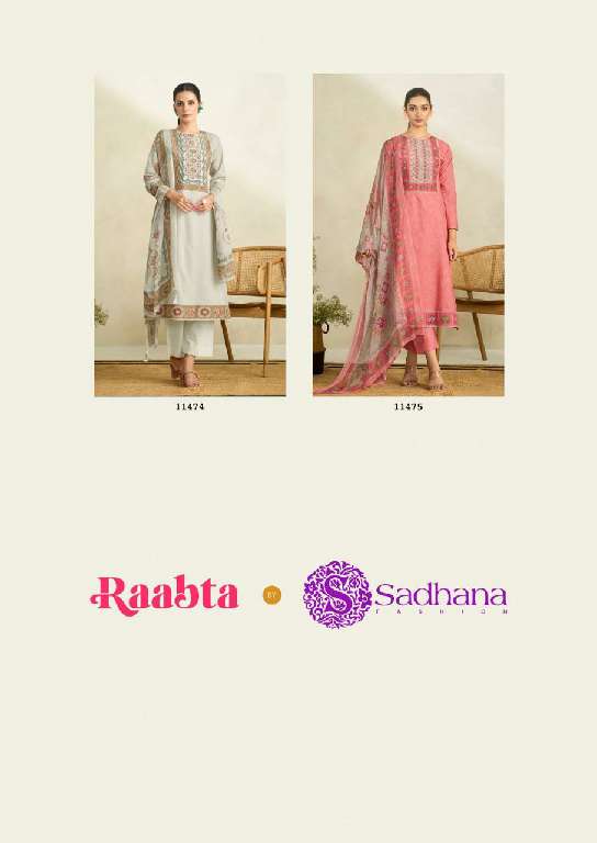 SADHANA LAUNCH RAABTA WHOLESALE PURE LAWN COTTON WITH FANCY HANDWORK DESIGNER SUITS