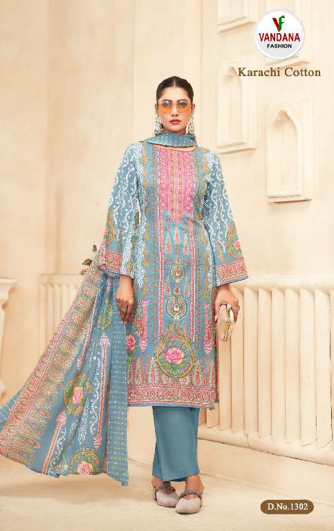 Vandana Karachi Cotton Vol-13 Wholesale Pure Cotton With Digital Style Print Pakistani Dress Material