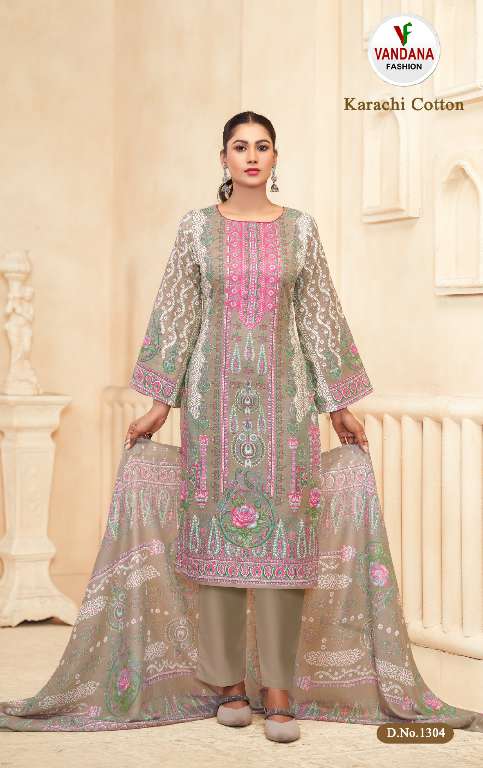 Vandana Karachi Cotton Vol-13 Wholesale Pure Cotton With Digital Style Print Pakistani Dress Material