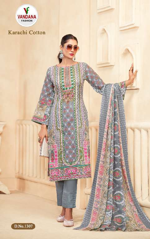 Vandana Karachi Cotton Vol-13 Wholesale Pure Cotton With Digital Style Print Pakistani Dress Material