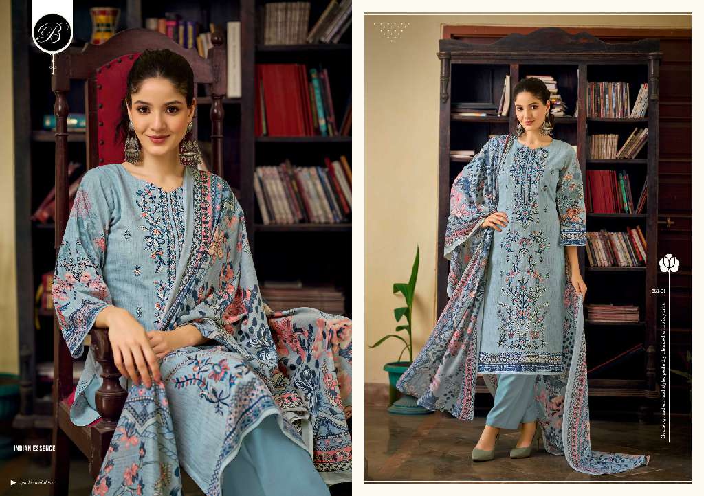 Belliza Chevron Vol-3 Wholesale Pure Cotton With Self Embroidery Work Dress Material