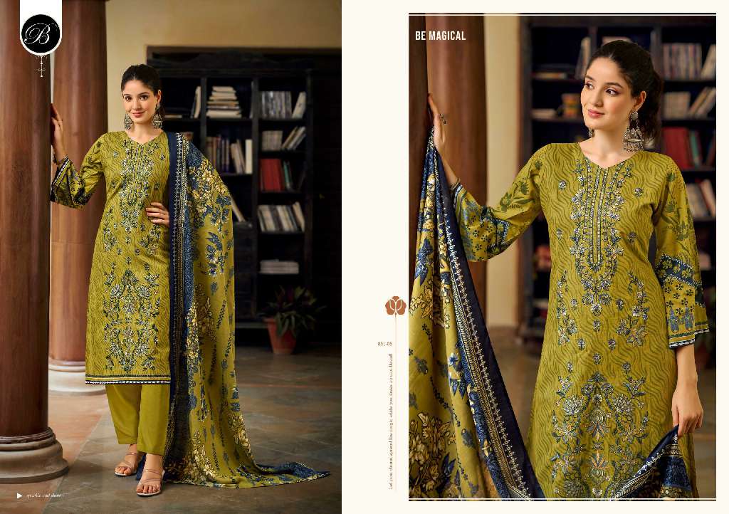 Belliza Chevron Vol-3 Wholesale Pure Cotton With Self Embroidery Work Dress Material