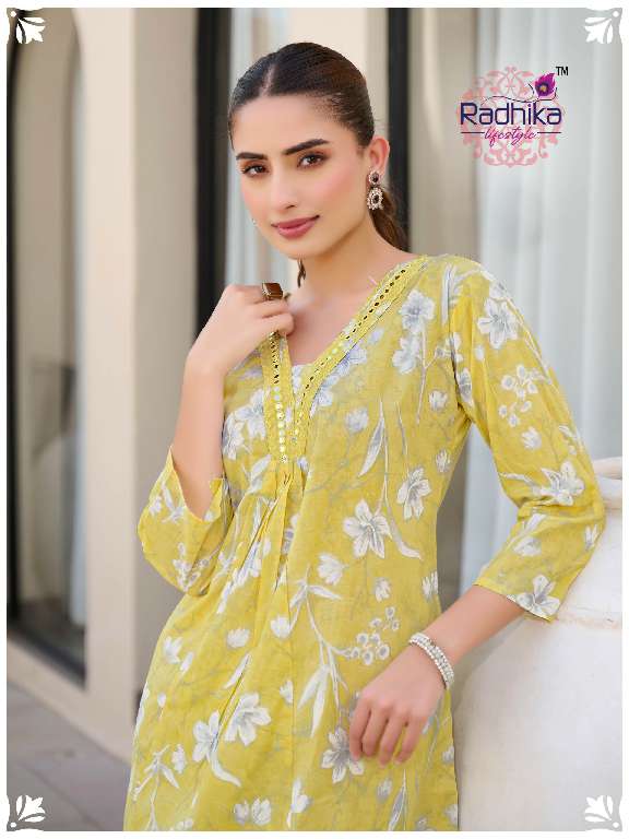 cotton bells vol 2 by radhika lifestyle cotton fully stitch plus size casual kurti with Pant